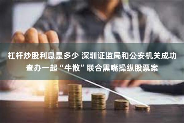 杠杆炒股利息是多少 深圳证监局和公安机关成功查办一起“牛散”联合黑嘴操纵股票案